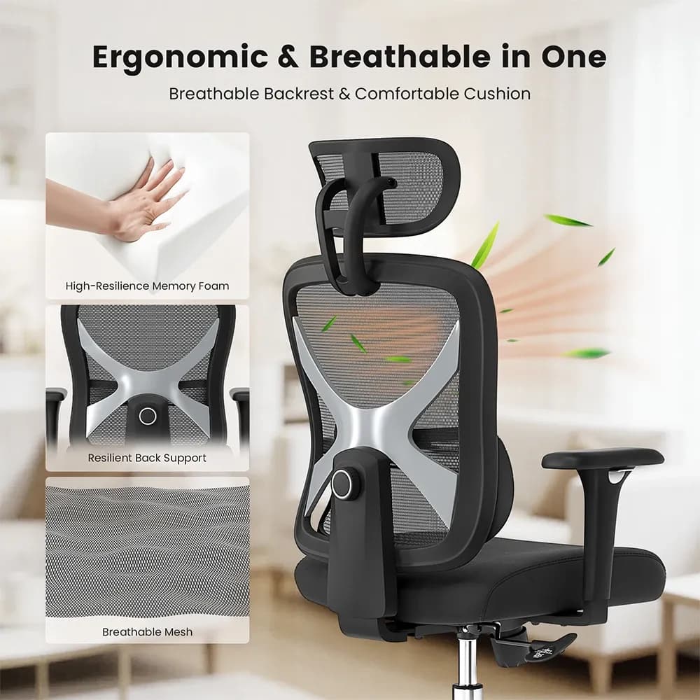 ACGAM CG-5345M ergonomski uredska stolica with 3D Armrest & Mesh Back - 6