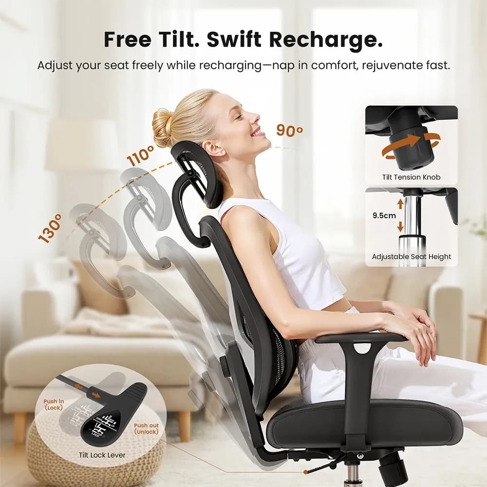 ACGAM CG-5345M ergonomski uredska stolica with 3D Armrest & Mesh Back - 7