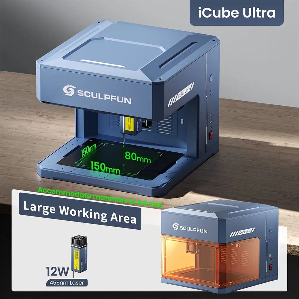 SCULPFUN iCube Ultra 12W laserski graver - 8